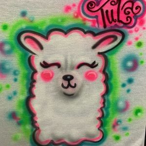 Kids Alpaca Llama Airbrush Personalized Tshirt